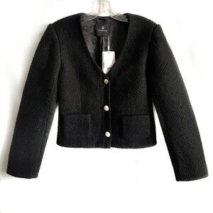 Anine Bing women's jacket, business style. Black, new NWT, S. Gold color buttons